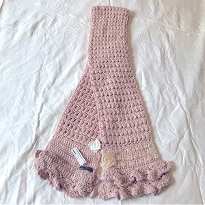 Mexx Hand-knitted Scarf 70% Acrylic/30% Wool Blend Lace Accents Color Nude Blush